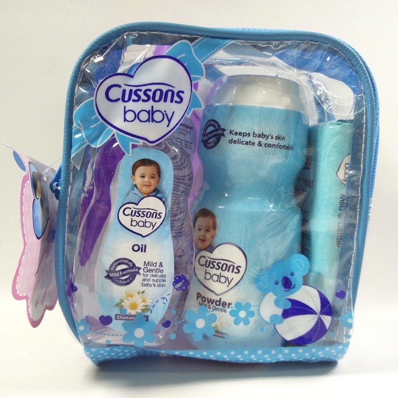Cussons Paket Sabun Bayi Set Mini / Medium Perlengkapan Bayi Murah Ukuran Kecil-CB Mini Set Biru