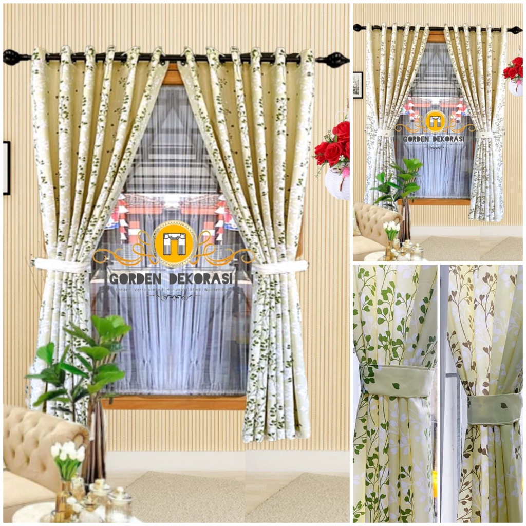 GORDEN BLACKOUT DAN SATIN BRIDAL ASOKA HIJAU ABU PIRAMID PINK AMANDA KUNING HORDENG JENDELA MINIMALI