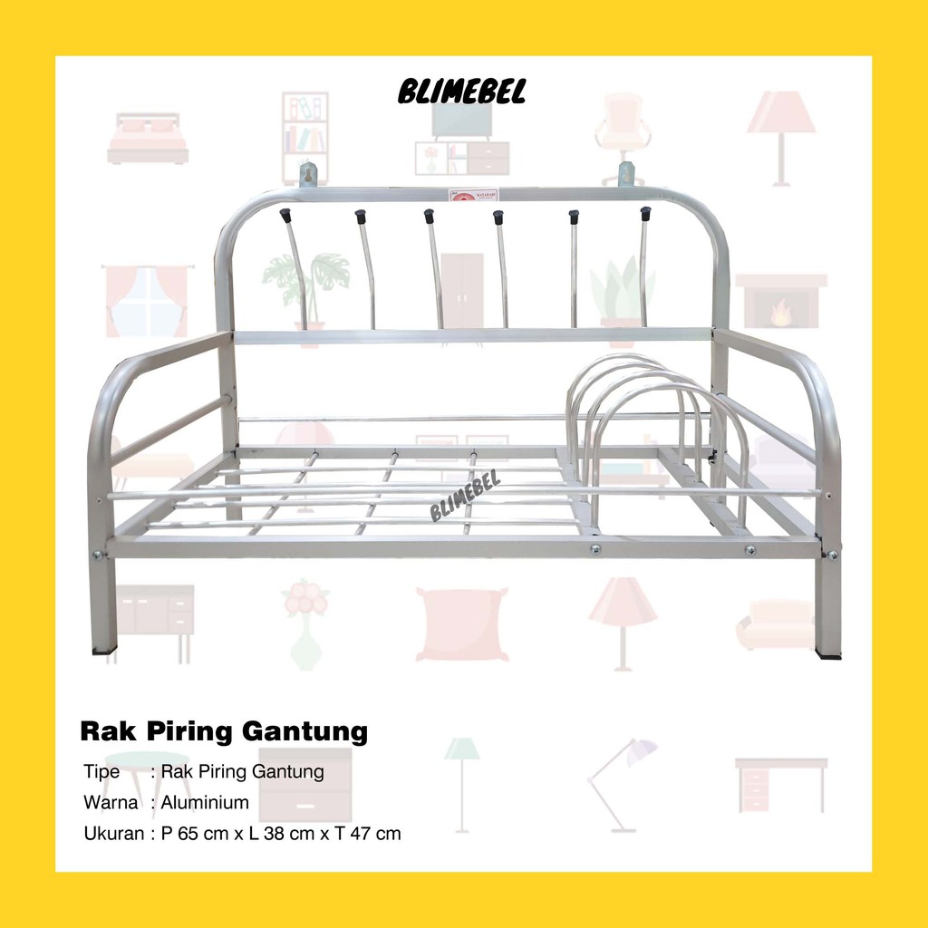 Rak Piring Gantung Aluminium / Rak Dapur Gantung Almini