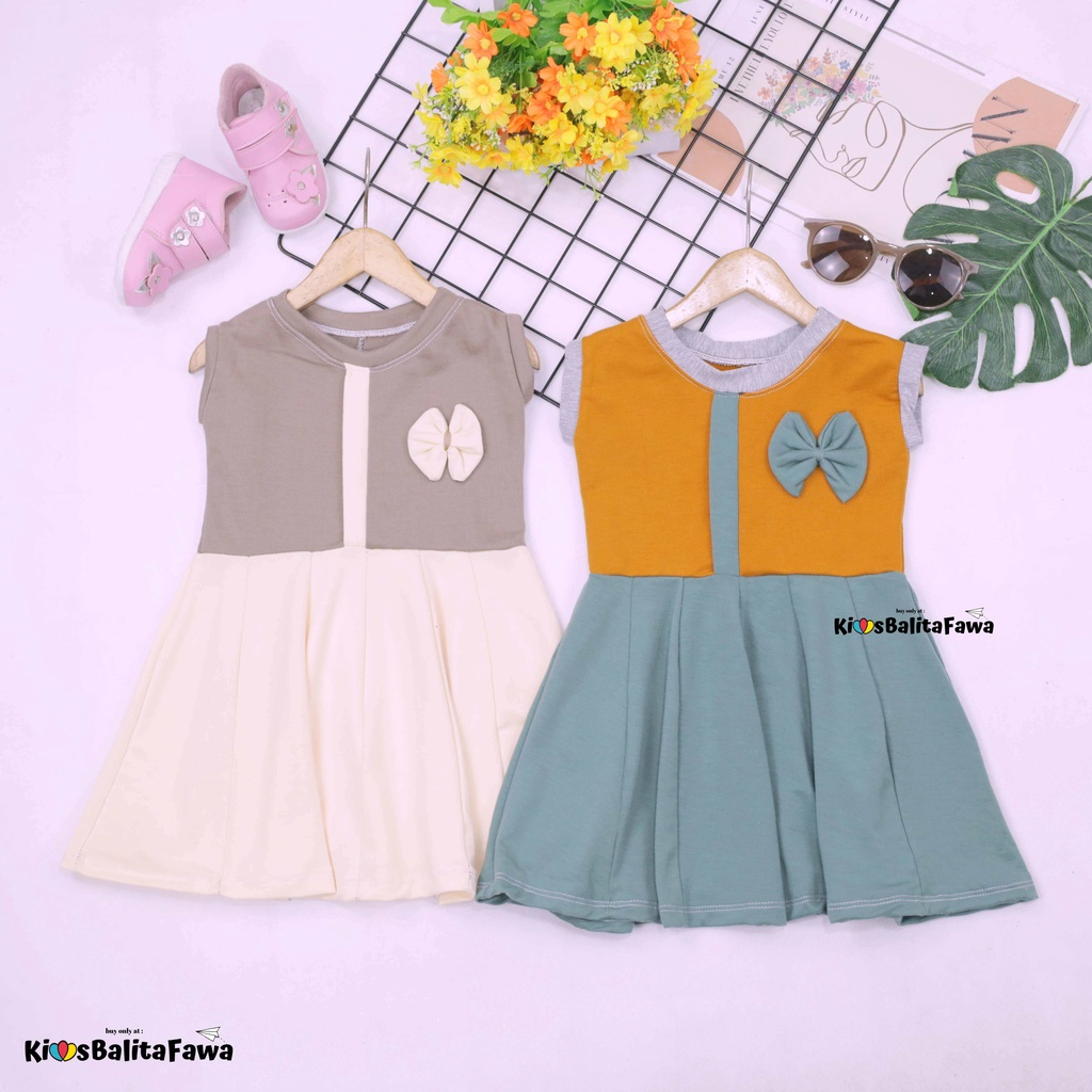 Dress Bilqis uk 1-2 Tahun / Dres Yukensi Murah Grosir Baju Anak Perempuan Harian Gaun Pesta Pakaian