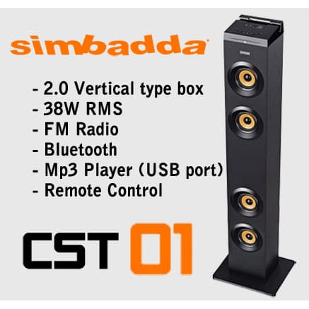 Simbadda CST 01 Tower Speaker Aktif - Hitam