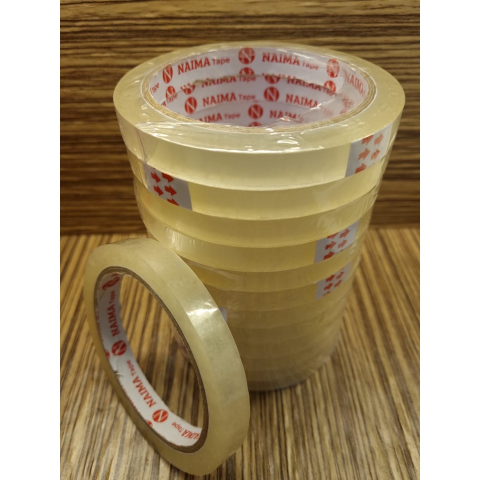 

(12Pc) Isolasi / Selotip 1/2 Inch X 72 Yard /Solasi / Solatip / Lakban Bening 12mm Naima Tape