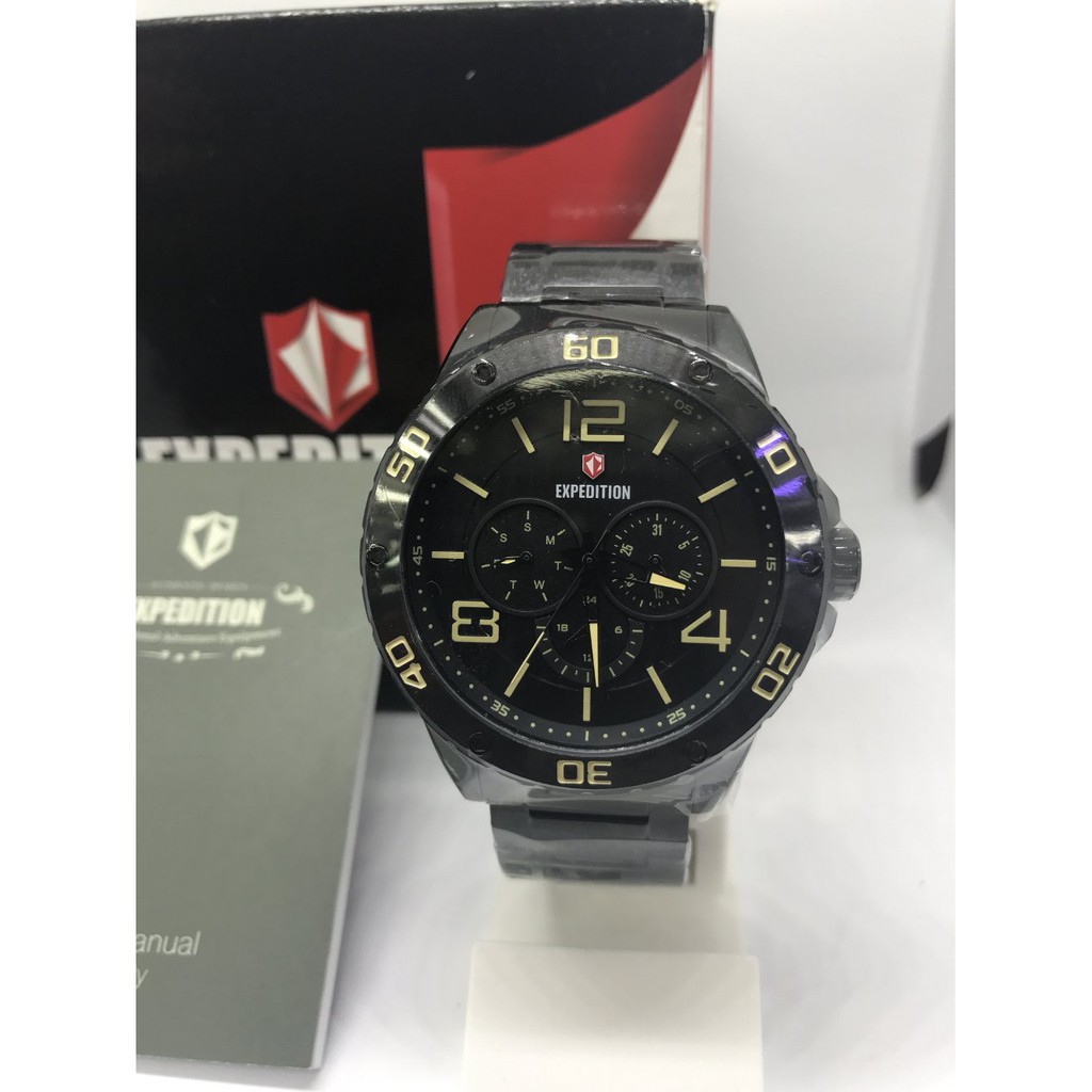 JAM TANGAN EXPEDITION WATCH 6719 PRIA FULL BLACK ORIGINAL