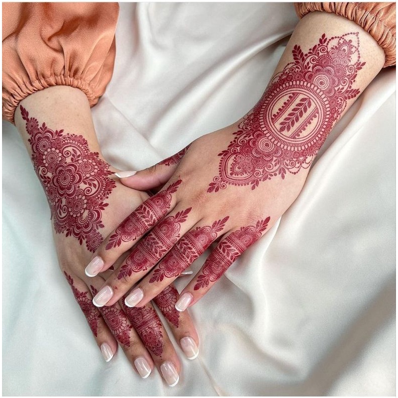 henna instan merah maroon motif lengkap VOL 1