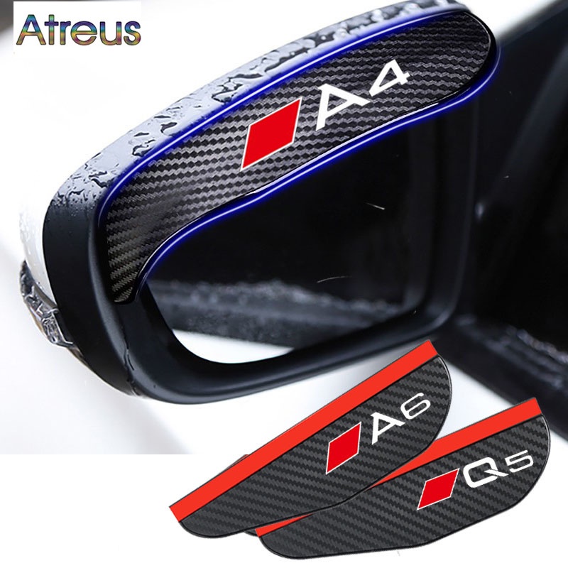 2pcs Cover Pelindung Kaca Spion Mobil Bahan Carbon Fiber Untuk Audi A1 A3 A4 A5 A6 A7 Q3 Q5 Q7 TT B5 B6 B7 B8 C5 C6 C7 8V