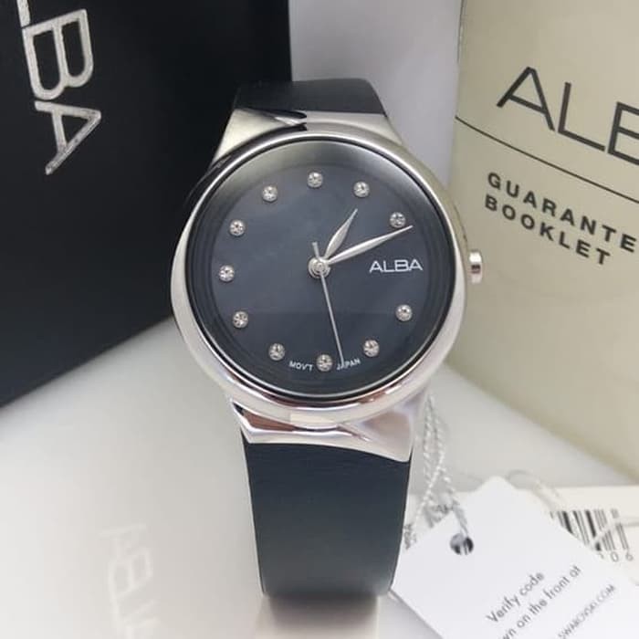 Alba AH8625X1 AH8625 Jam Wanita Kulit Silver Black Original