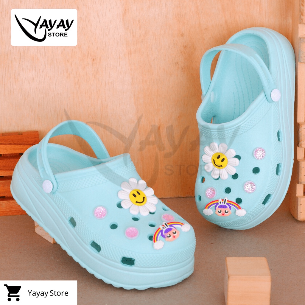 Sandal Korean Style New Model kodok wedgess wanita / Sendal Crocs Classic hema Wanita anti slip new arrival