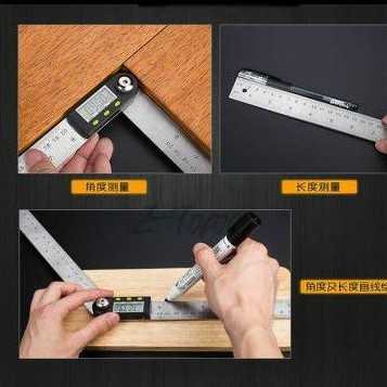 GARIS BUSUR DIGITAL / Digital Protractor 200mm/ Penggaris Busur Sudut Digital inclinometer/ Digital 