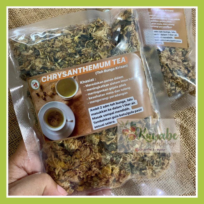 

Teh-Daun- Chrysanthemum Tea / Teh Bunga Krisan /Pereda Panas Dalam -Daun-Teh 800 Teh-Makanan-Minuman