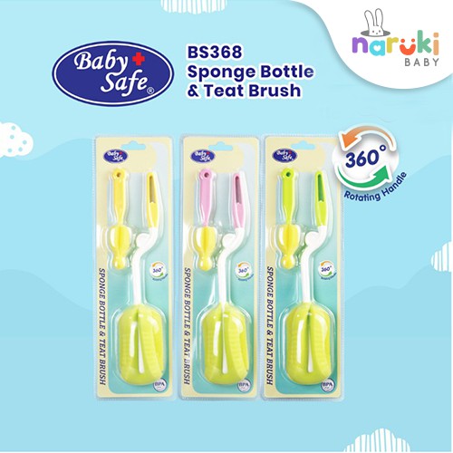 Baby Safe Sikat Sponge Brush 360 Sponge Bottle and Teat Brush BS368