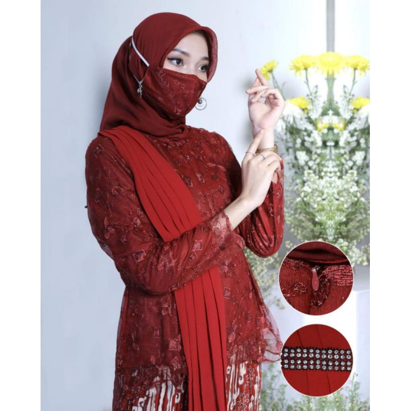 OUTFIT TERBARU • SETELEN KEBAYA TILLE BUSUI SELENDANG / KEBAYA JUMBO / KOMDANGAN PERNIKAHAN / AKAD-3