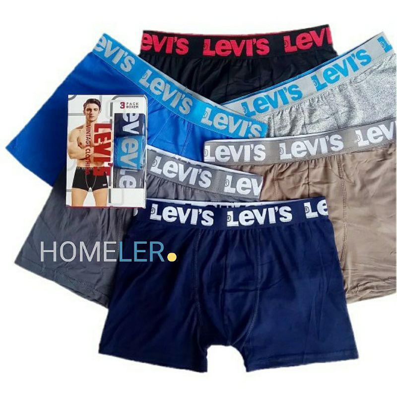 Celana Dalam Pria (1 Box Isi 3 Pcs) / Celana Dalam Boxer Pria / Cd Sempak Boxer Pria