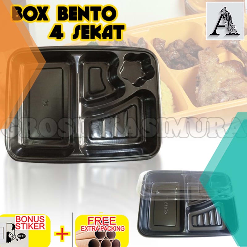 

Murah box bento / box bento sekat / kotak bento / lunch box hitam (Promo )