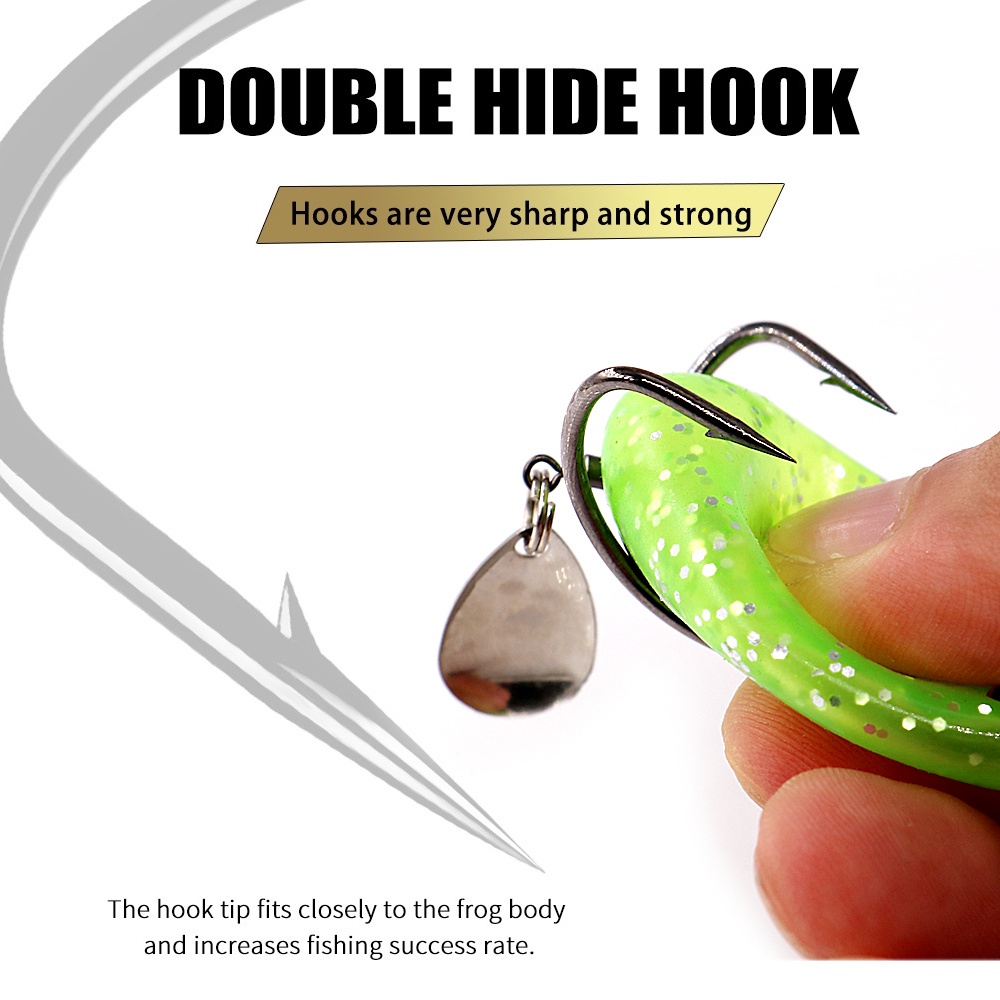 Umpan Pancing Katak 6cm/13g Soft Frog Fishing Lure Mini Soft Lure Double Hooks Top Water Ray Frog Artificial Bait