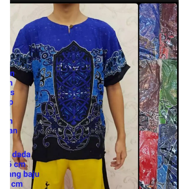 Promo Atasan Pria Baju Bali Motif Perisai Dasar Warna Random