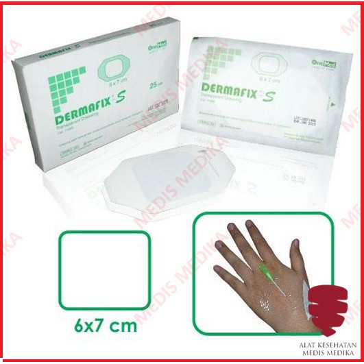 Dermafix S IV 6 x 7 cm Onemed Plester Anti Air Infus Dewasa P3K Plaster Luka 6x7 6x7cm Box