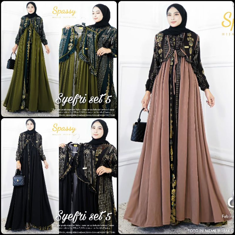 GAMIS TERBARU KEKINIAN BEST SELLER WANITA MUSLIMAH SYARI TERBARU MURAH ORI 2021 SYEFRI SET ORIGINAL 