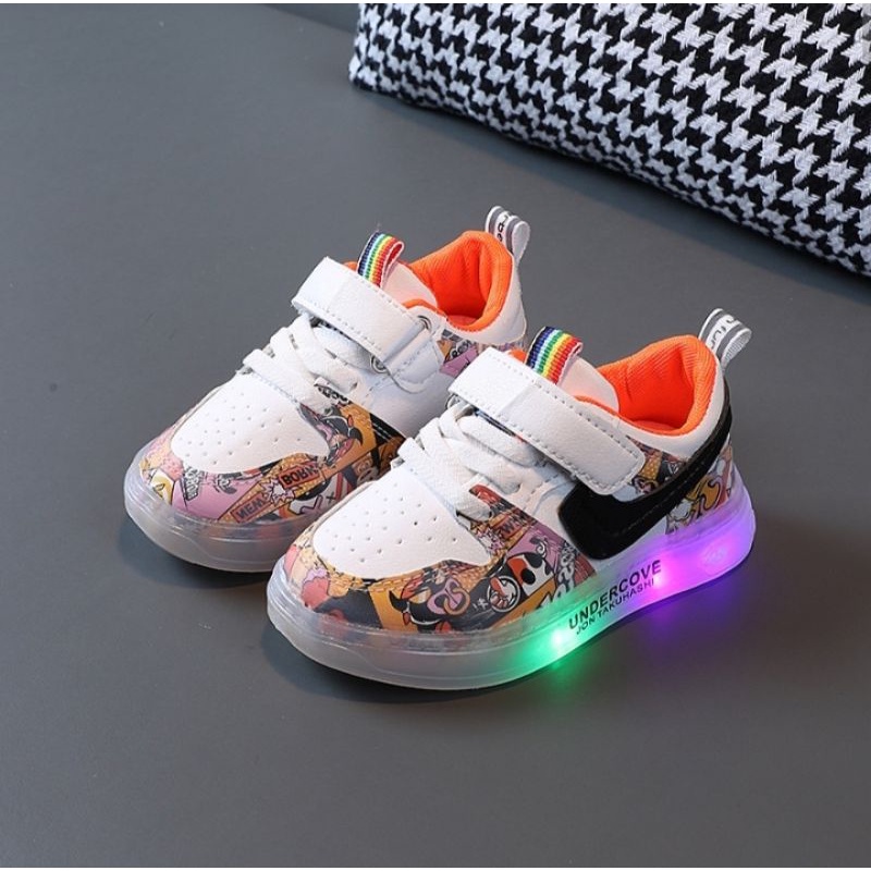 (COD)Neyla_Felicia Sepatu Anak UNCRO LED import/Sepatu Anak laki-laki &amp; perempuan/sepatu Casual/Sepatu santai usia 1-5 th