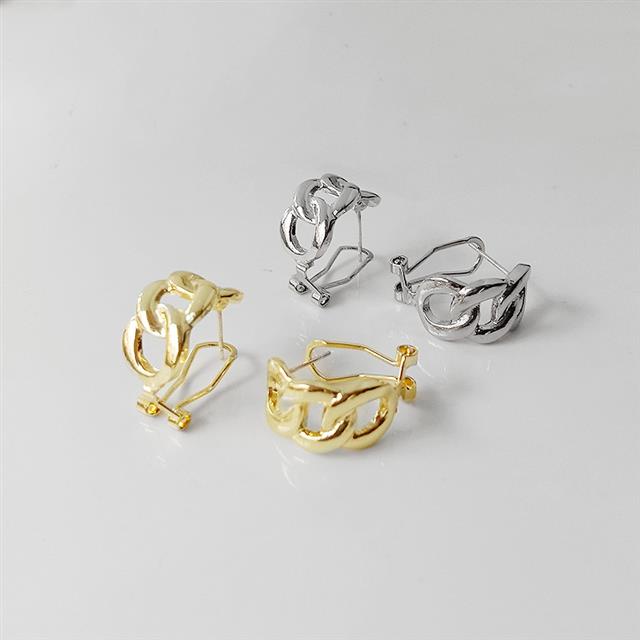 Sterling silver jarum Korea Selatan Dongdaemun trendi hollow winding anting-anting kepribadian fashi