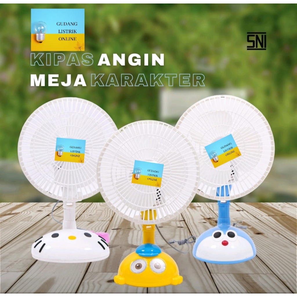 Desk Fan 2 In 1 Dinding + Meja Kartun Cartoon karakter kipas angin 8 Inch