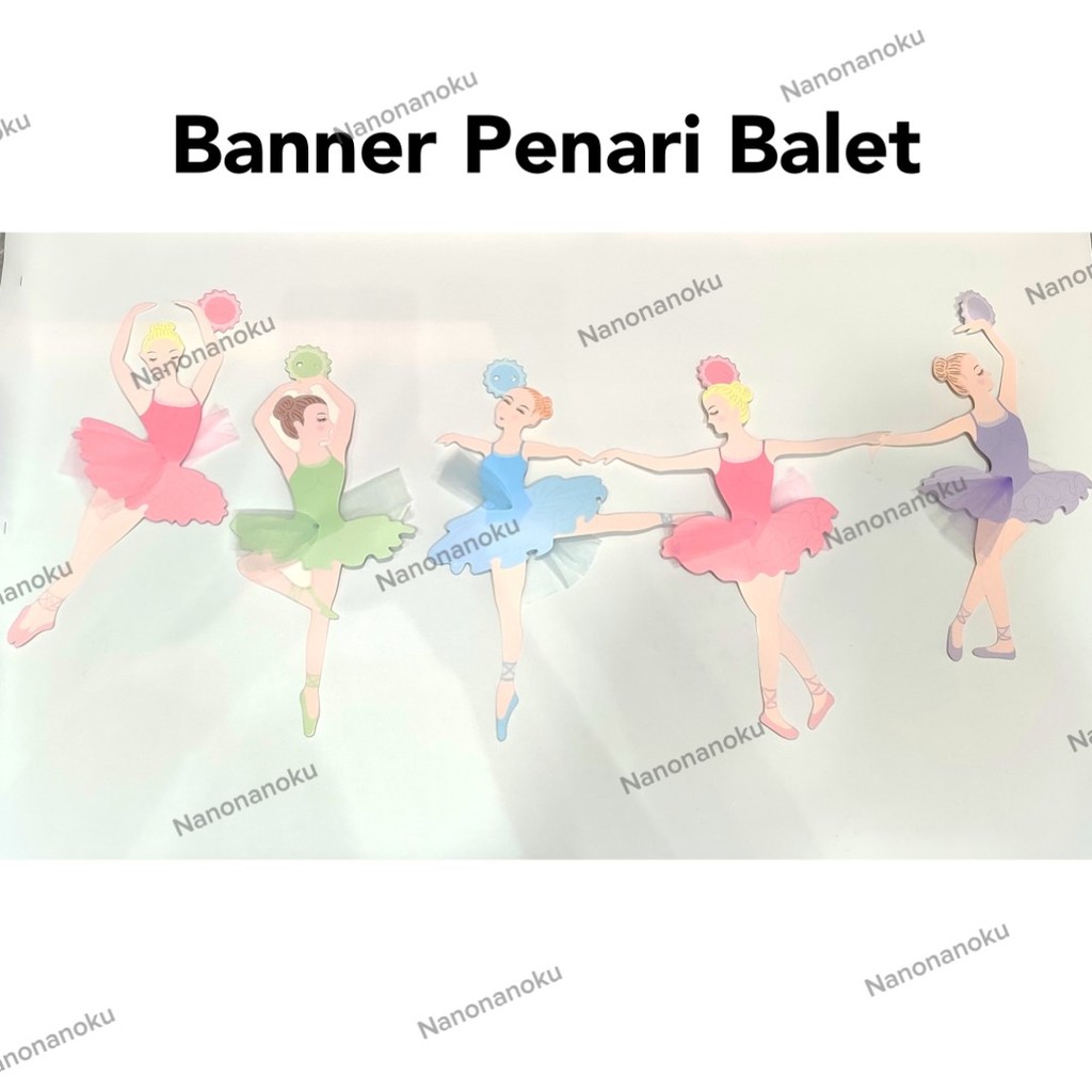 Banner Pesta Penari Balet / Bunting Flag Party Dekorasi Ballet Dancer