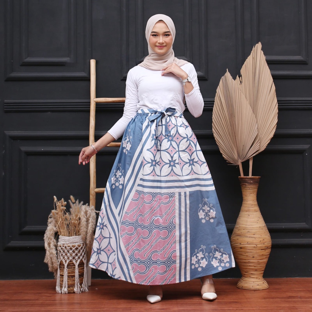 Rok klok batik warna pastel