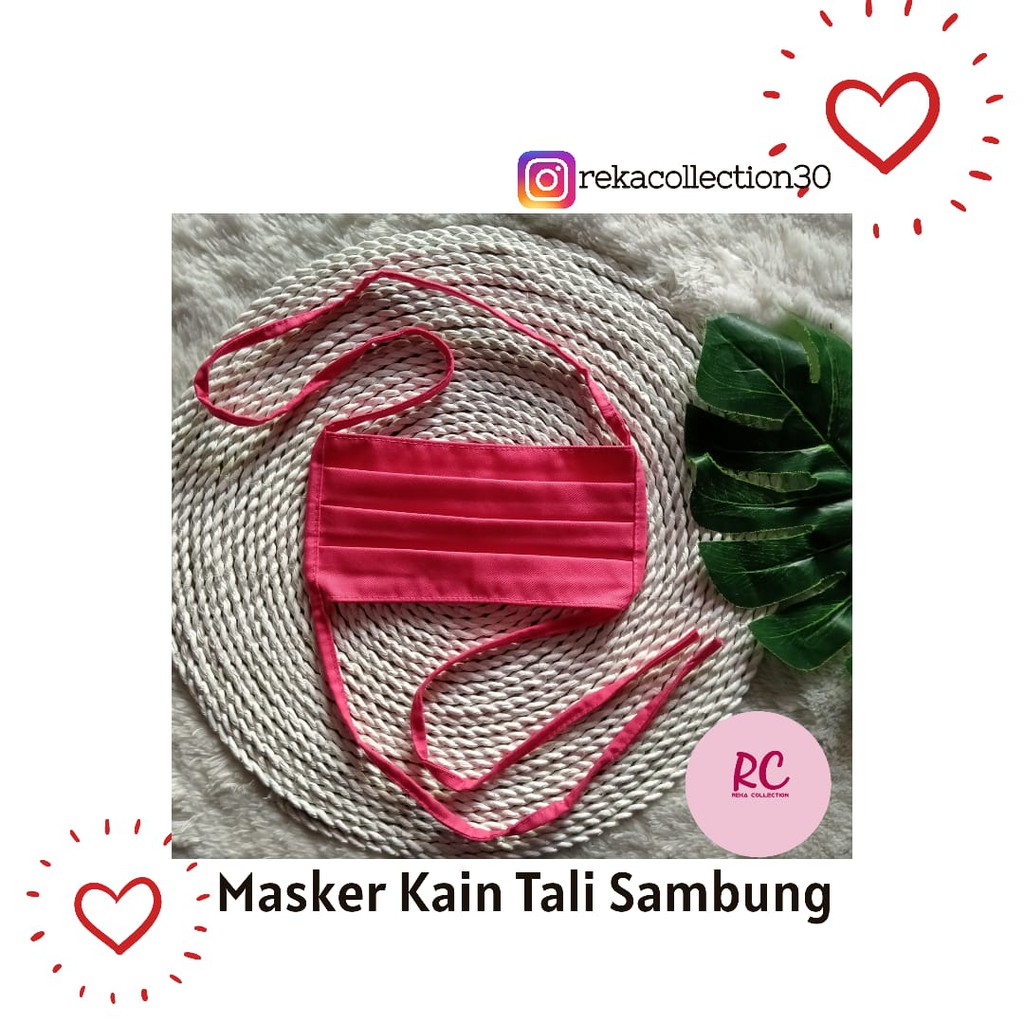 Masker Kain Tali Sambung Hijab/Masker Kain Oxford/Masker Kain Hijab