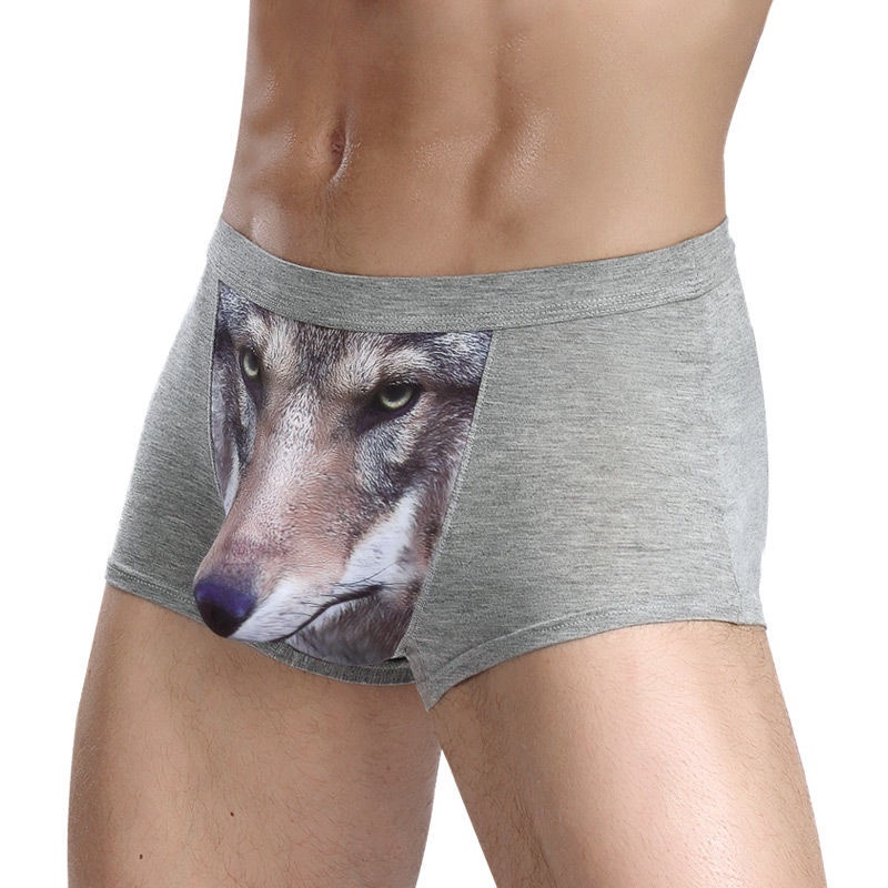 Jual Panties Wolf Funny Underwear Men Cotton Breathable Boxer Shorts Man Brand U Pouch Scrotum Underwear Indonesia Shopee Indonesia