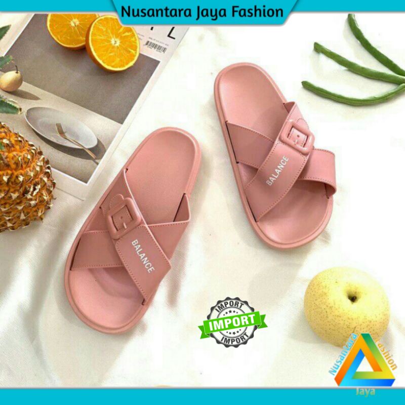 ⚡4.4 TERLARIS⚡Sandal Jelly Wanita - Sendal Wanita Kekinian - Sandal Balance 1969 X1C-Peach