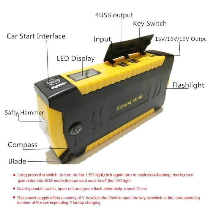 Jump Starter - Jumper Starter Aki Mobil Powerbank Portable 16000mah