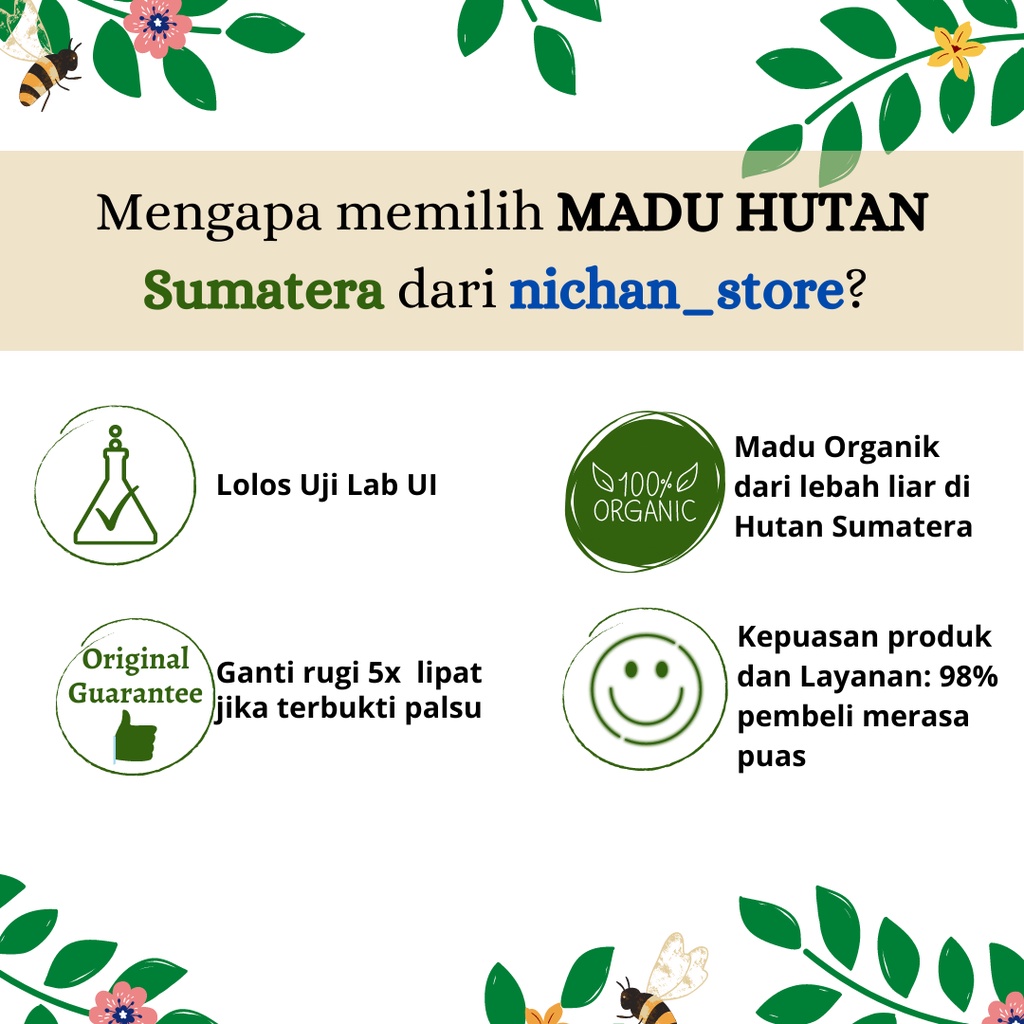 

Madu Hutan Asli Murni Raw Honey 1000 Gram
