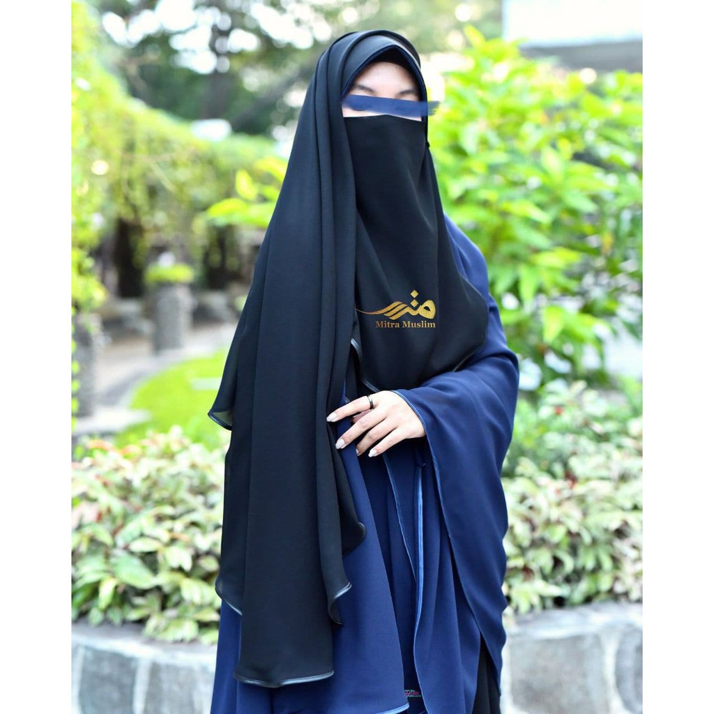 Niqob Purdah Poni Kancing Kualitas Premium | Cadar | Khimar