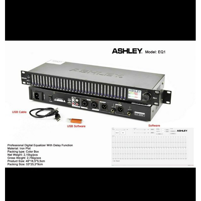 Equalizer ASHLEY Digital EQ1/EQ 1/eq1 Original Garansi 1 Tahun