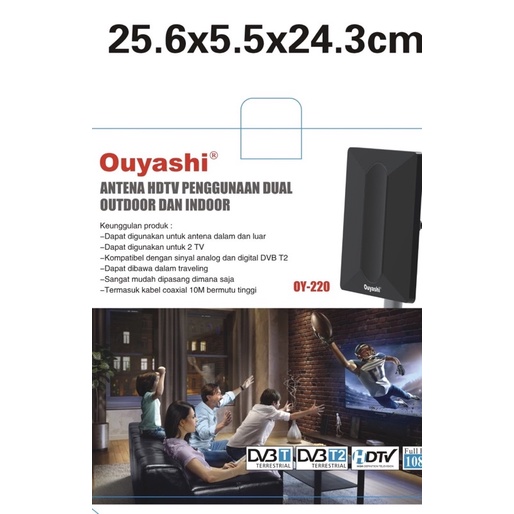 OUYASHI  Antena 2 tv digital luar dalam indoor outdoor