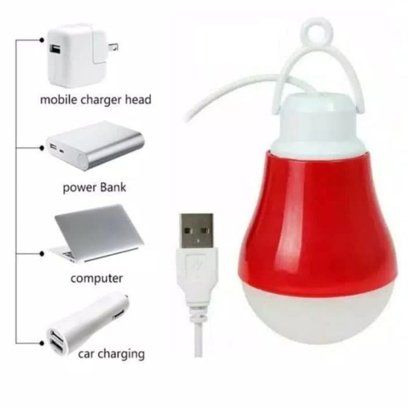 (35gr) 0078-Lampu USB LED 7W / Emergency Lamp 7 Watt Light Bohlam Mini Kabel Colok Powerbank Laptop Murah