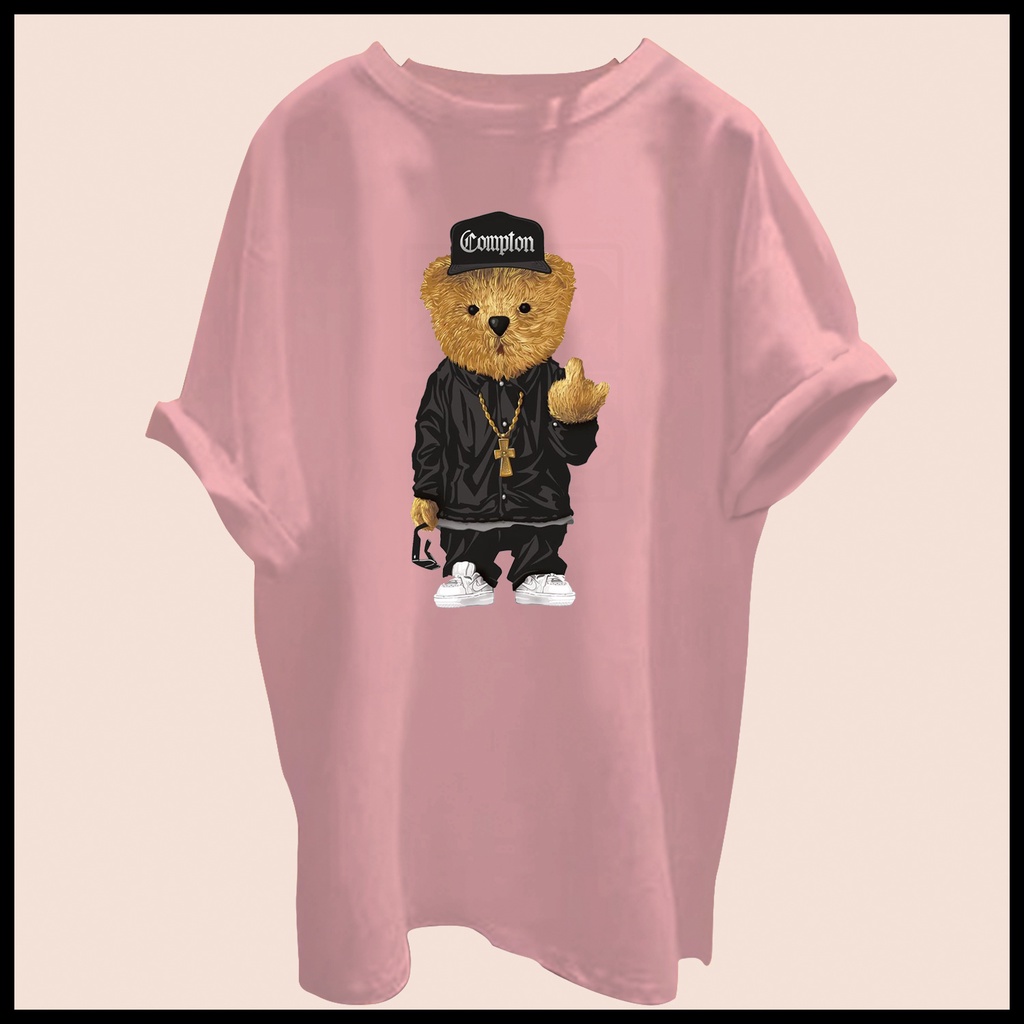 CALVIERO SHOP - BAJU KAOS ATASAN WANITA BAD BEAR PRINT