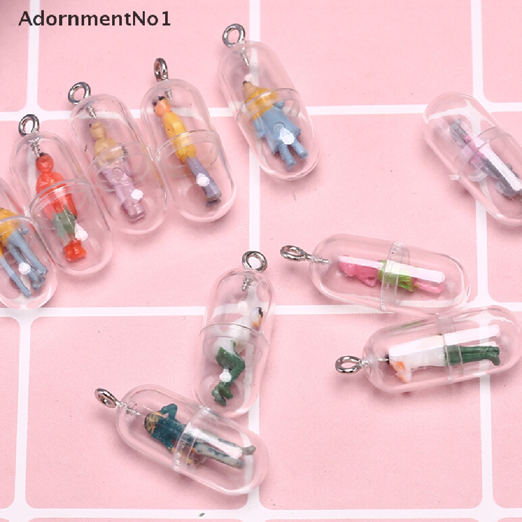 (AdornmentNo1) 10pcs / Set Liontin Bentuk Kapsul Untuk Membuat Perhiasan DIY