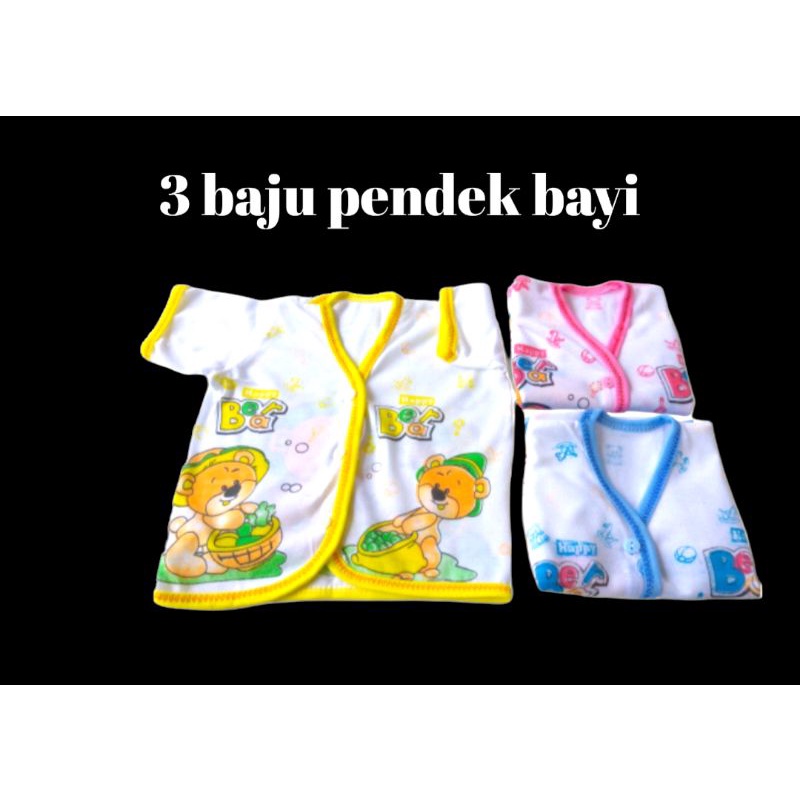 3 baju pendek bayi newborn/ 3 baju pendek bayi baru lahir