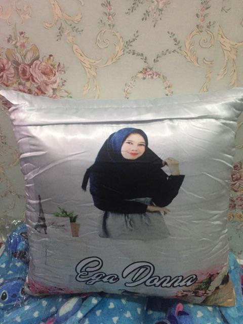 Bantal Custom 40x40 Foto Bolak Balik - Bantal Foto Bantal Custom Kado Pernikahan Kado Ulang Tahun