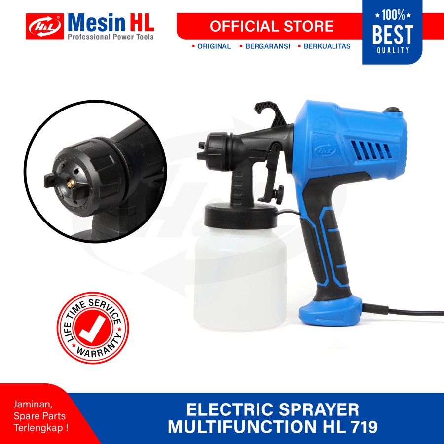 SPRAY GUN ELEKTRIK HL 719 ALAT SEMPROT CAT MINYAK &amp; TEMBOK MULTIFUNGSI