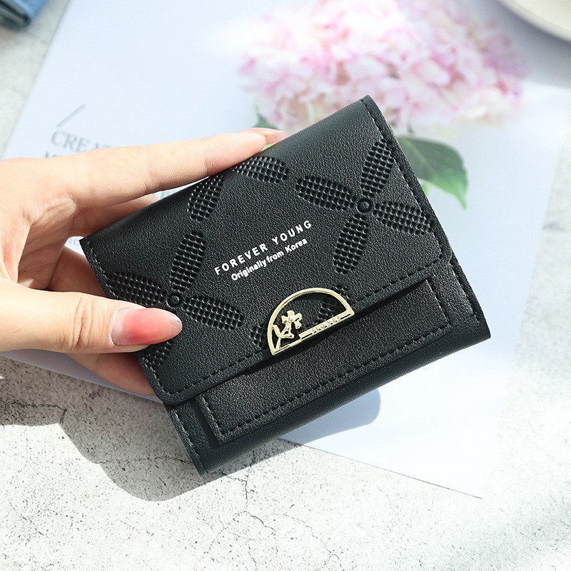 FY Dompet Wanita Motif Bunga Ala Korea Real Pict Dompet Lipat Mini Import