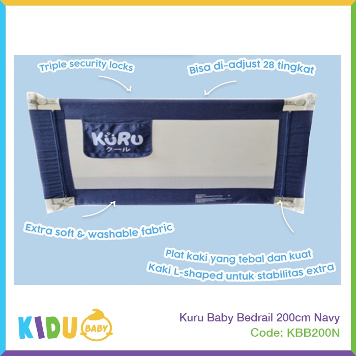 Kuru Baby Bedrail 200cm Pagar Pengaman Kasur Ranjang Kidu Toys