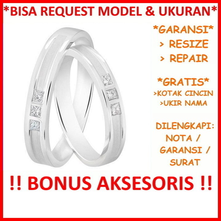 Gratis Ukir Nama Garansi Silver Asli Bisa Pesan Model Cincin Couple Perak Tunangan Mas Kawin Id626