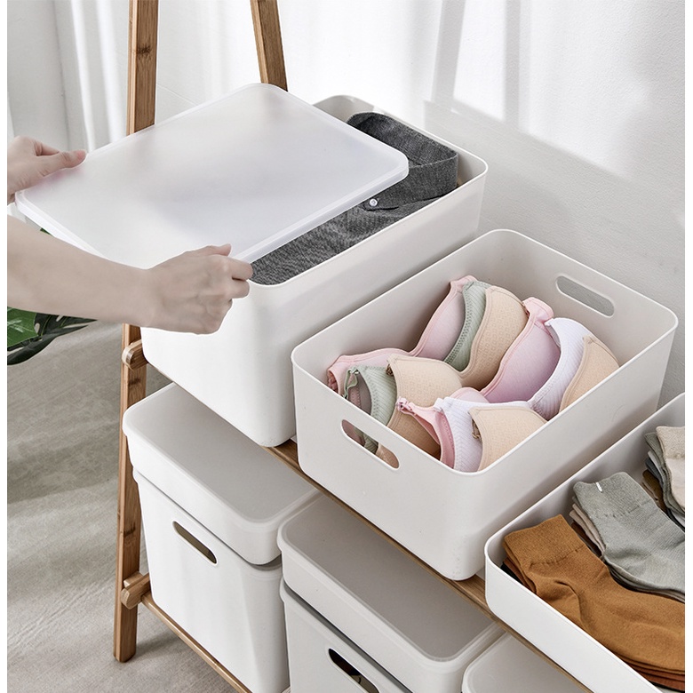 White Series Kotak Penyimpanan Serbaguna Murah Pakaian Dapur Kamar Mandi Kamar Tidur Organizer Storage Box Ukuran Lengkap