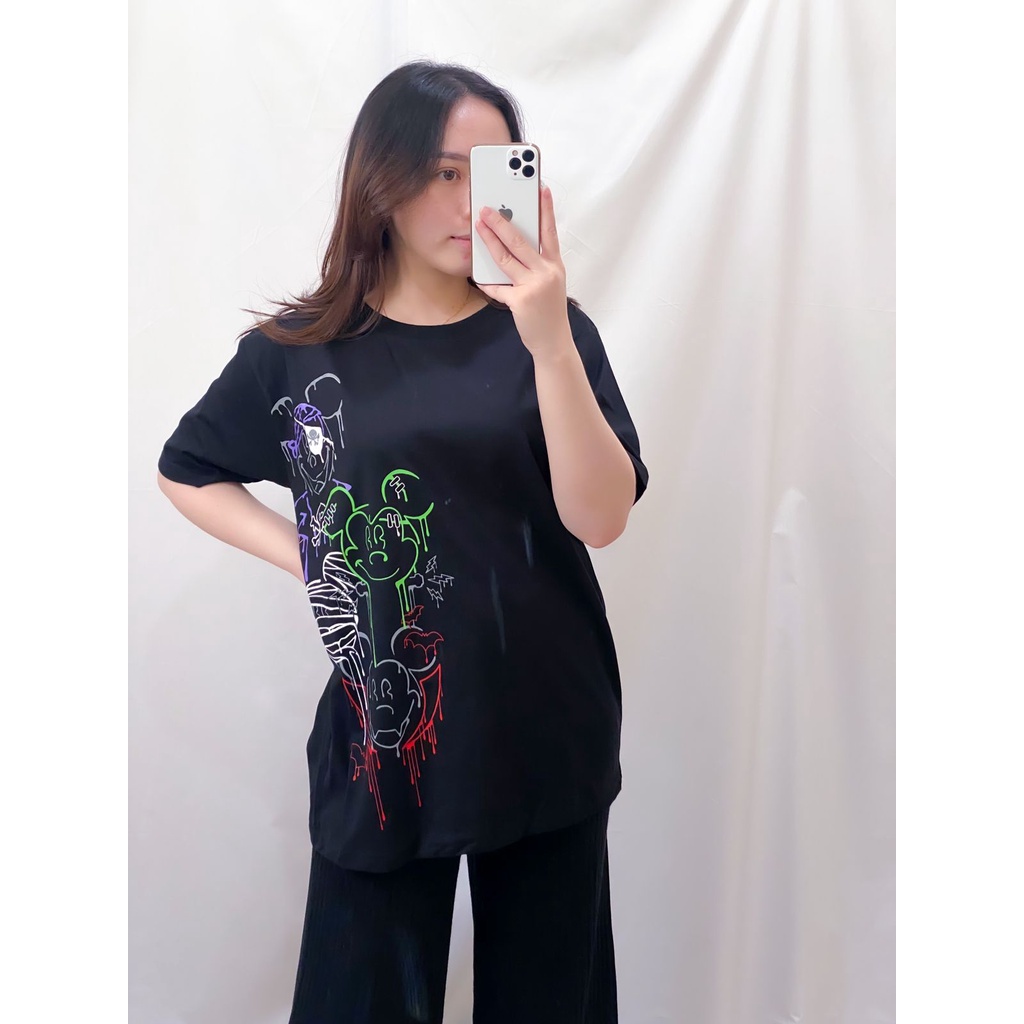 Kaos Oversize Wanita Atasan Wanita Jumbo Bahan Cotton Combed 30s