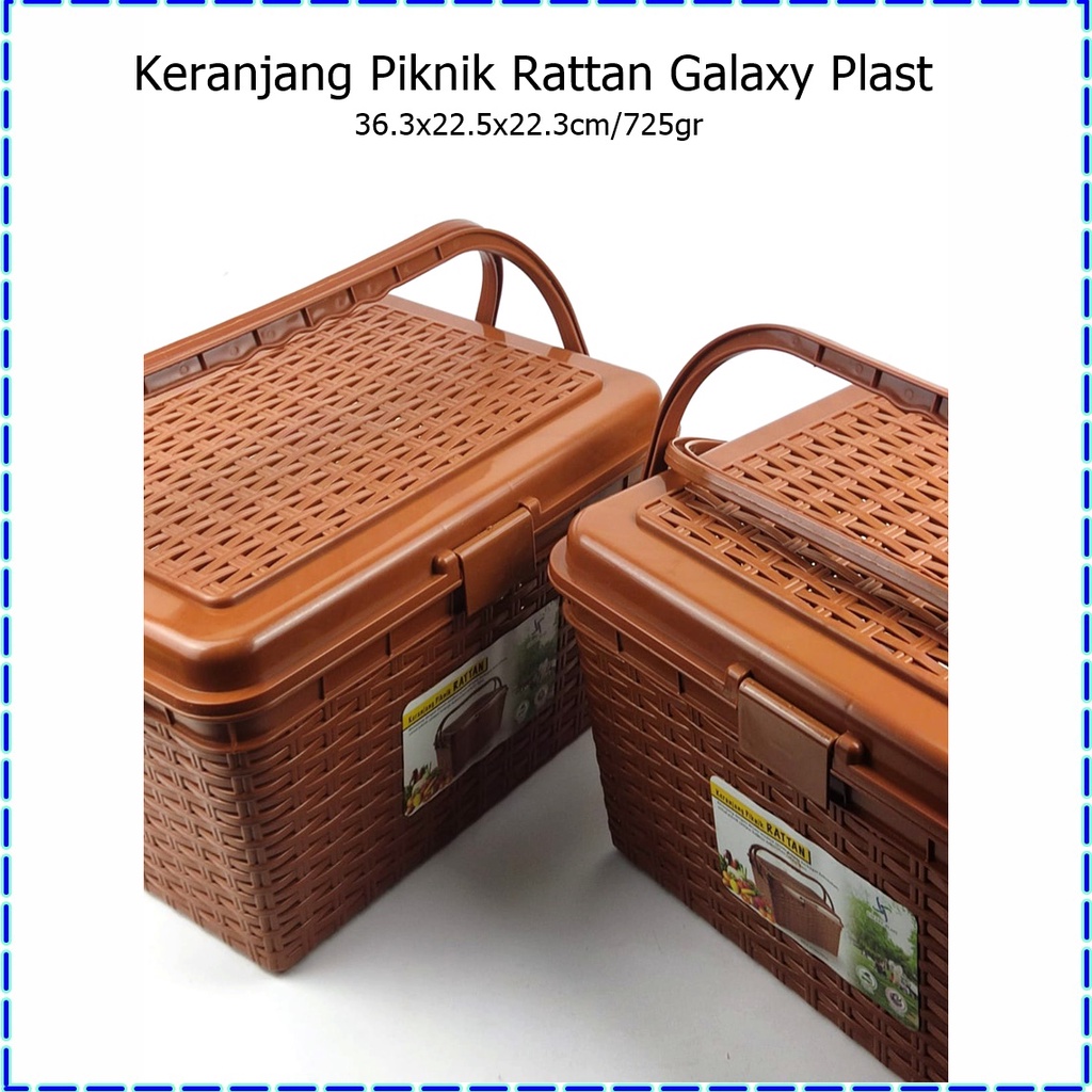 Keranjang Piknik Rattan/Keranjang Peyimpanan Makanan Galaxy Plast