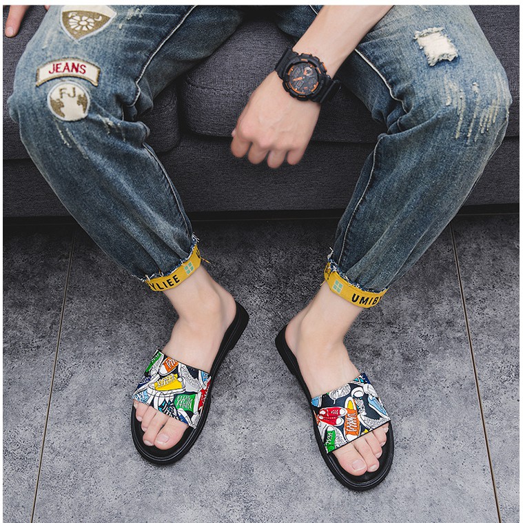 TBIG [COD] Size 38 - 45 Sandal Slop 301 Sandal Pria Import Santai Casual Sandal Pantai