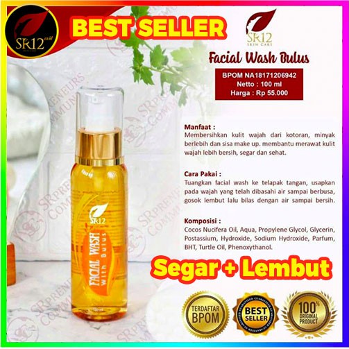 FACIAL WASH BULUS SR12 TERAMPUH..!!! SABUN PENCERAH Wajah AMAN BPOM TERLARIS