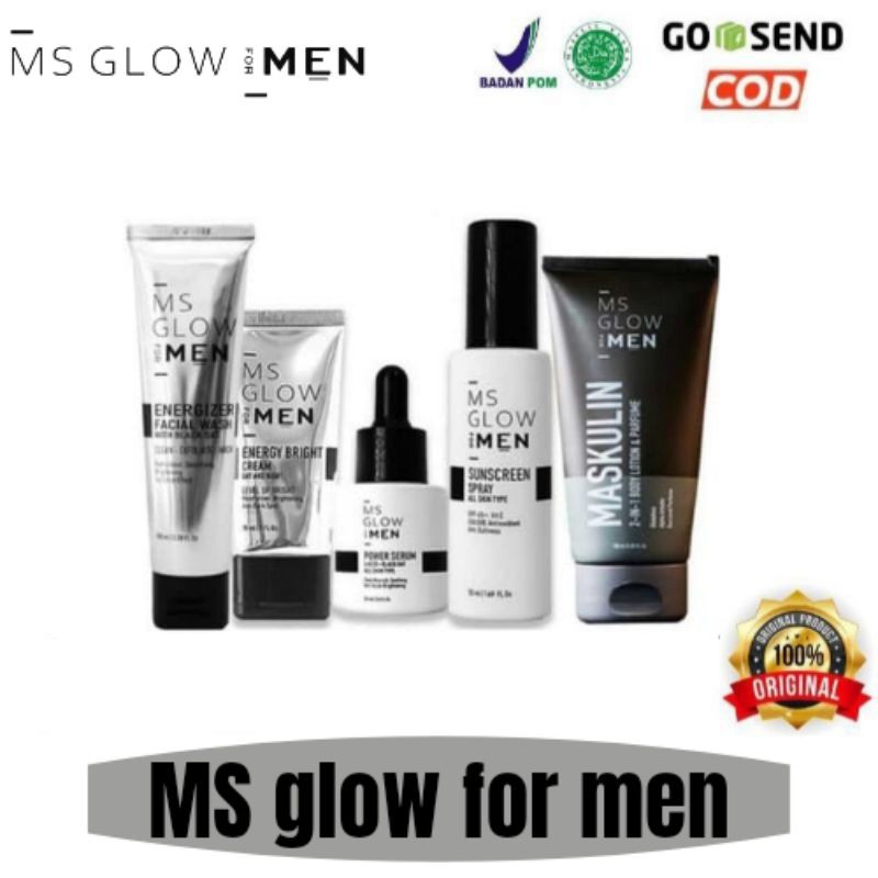 MS GLOW FOR MEN ORIGINAL MSGLOW ORI PAKET WAJAH PRIA ACNE