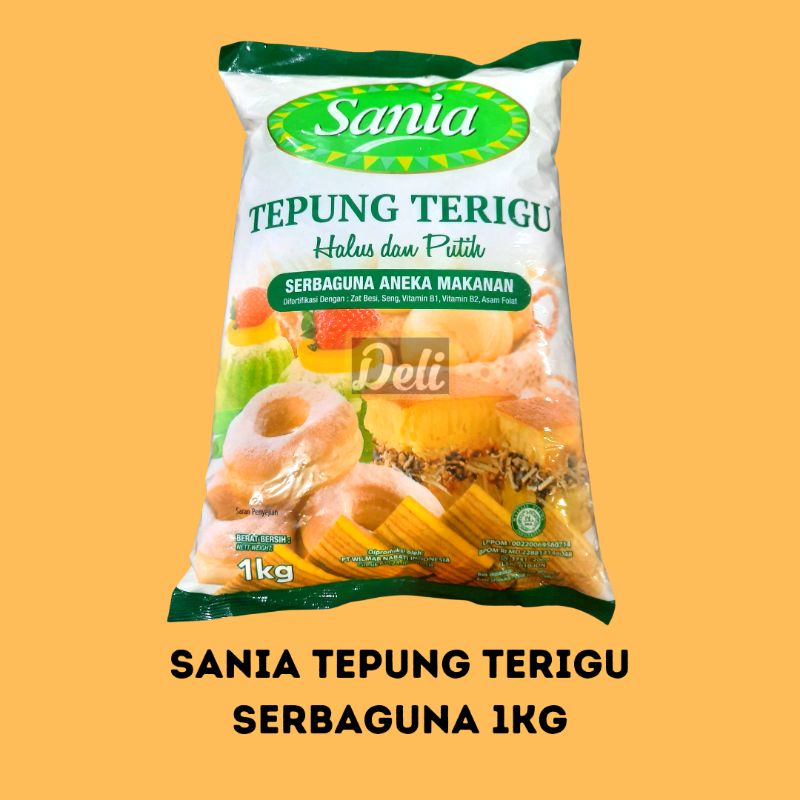 

SANIA Tepung Terigu Serbaguna 1kg/Terigu Sania Serbaguna 1kg Halus/Sania Terigu Hijau 1kg Green